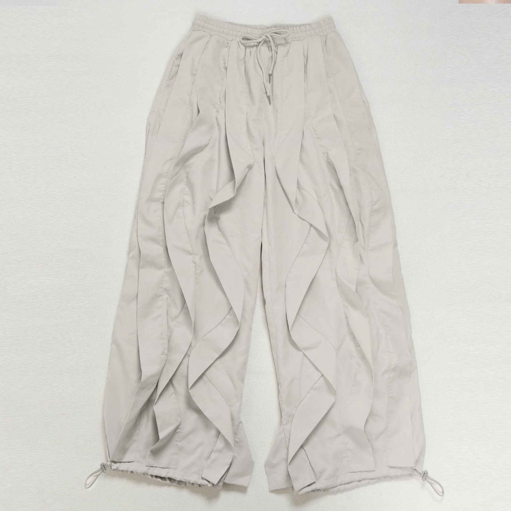 Rise Ruffle Banded Sweats Jeans