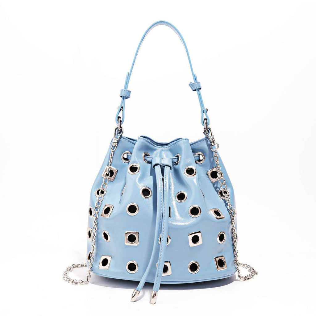 Trendy Rivet Cutout Messenger HandBag Purse