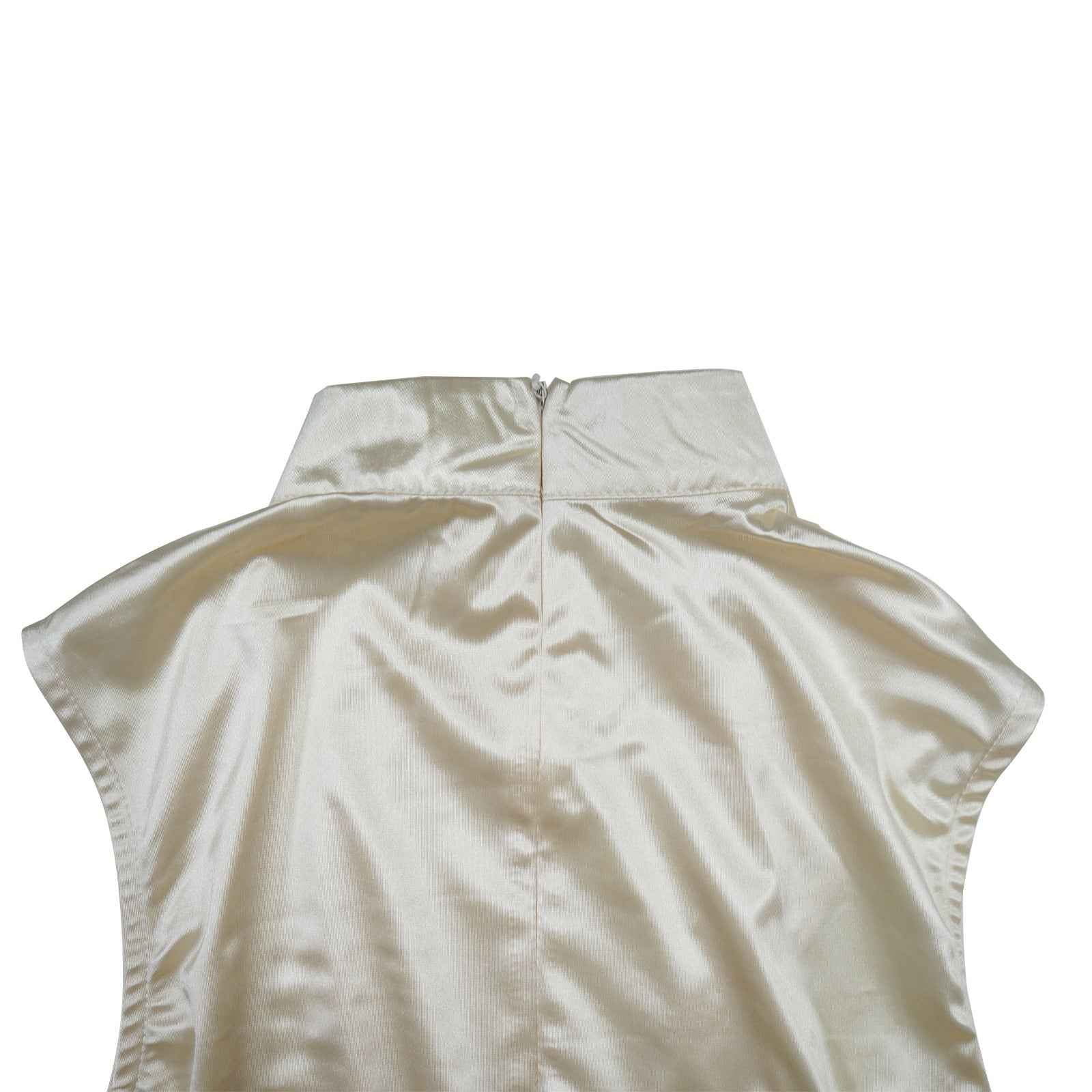 Solid Color Turtleneck Sleeveless Fitted Waist Jumpsuit No Belt