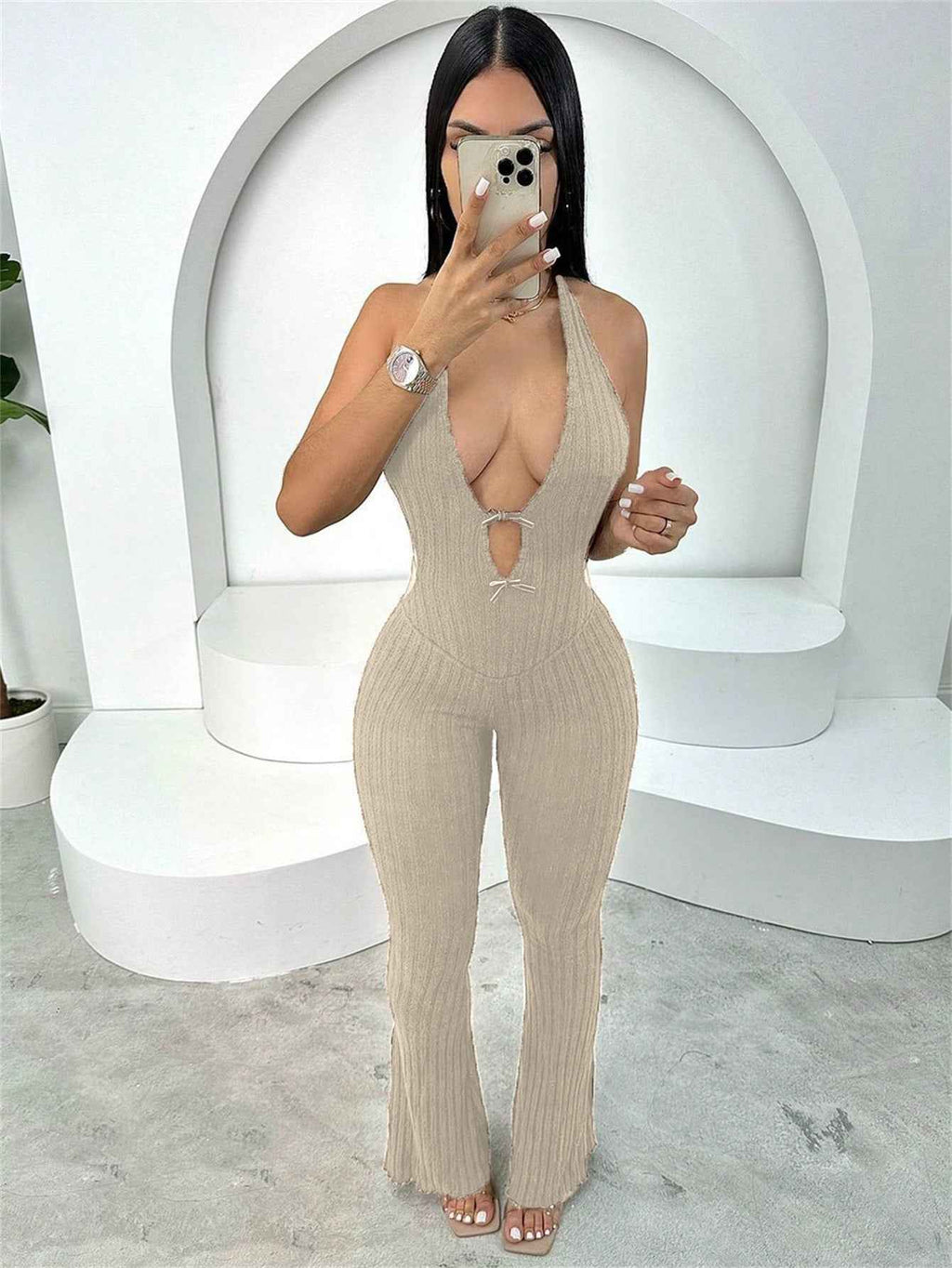 Backless Sexy Knit Jumpsuit