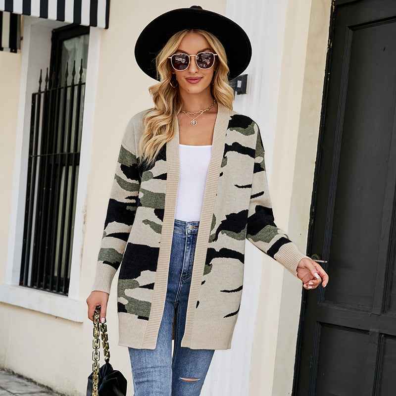 Camouflage Sweater Cardigan