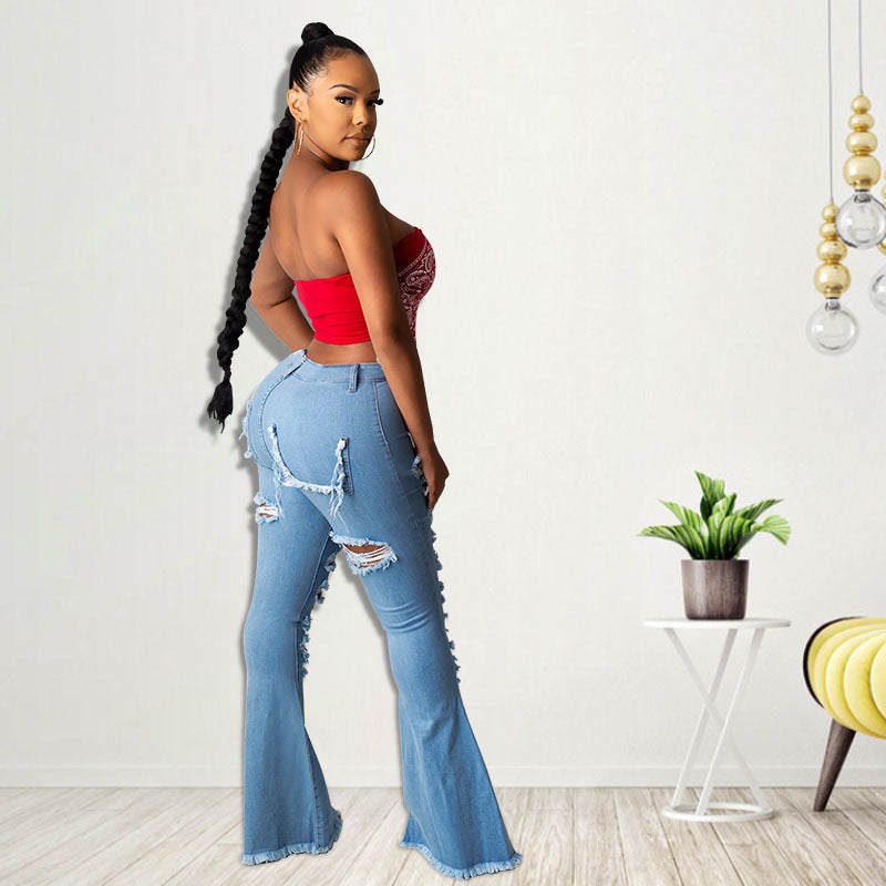 Ripped Washed Sexy Jeans