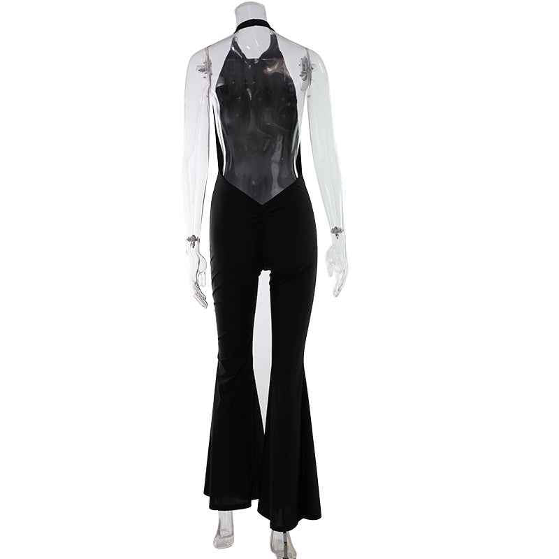 Elegant Sexy Halter Backless Slim Fit Luxury Jumpsuit