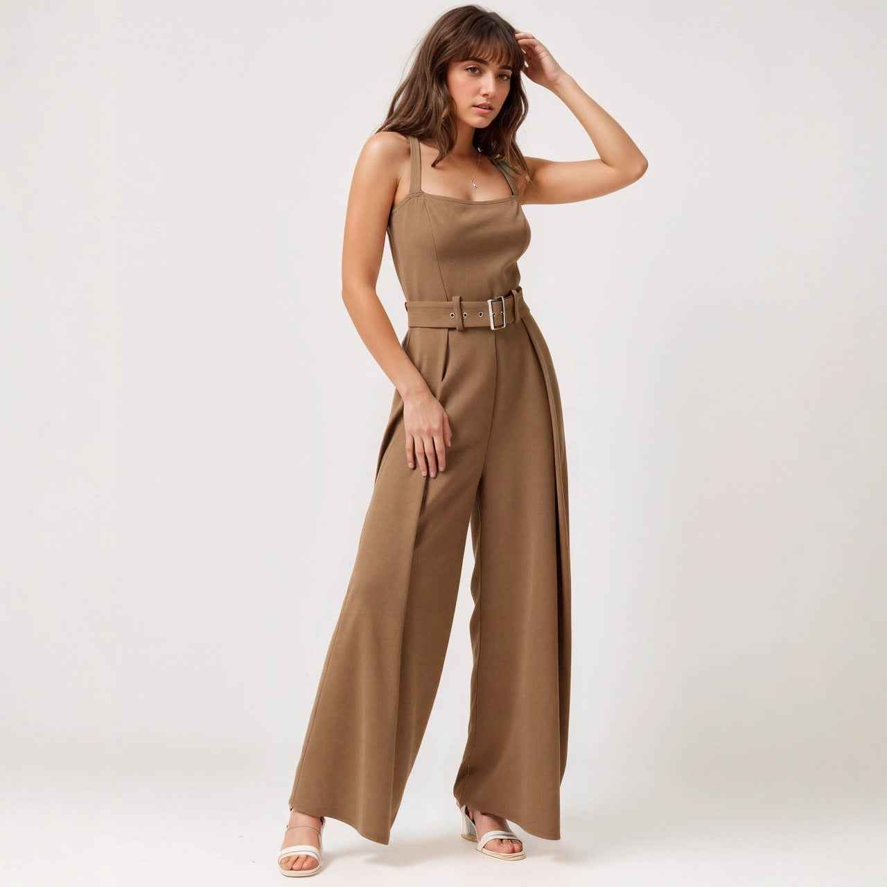 High End Simple Sleeveless Jumpsuit