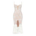 Bandage Dress Lace Ruffled Slit Sheath Fishtail MUNSIEUR