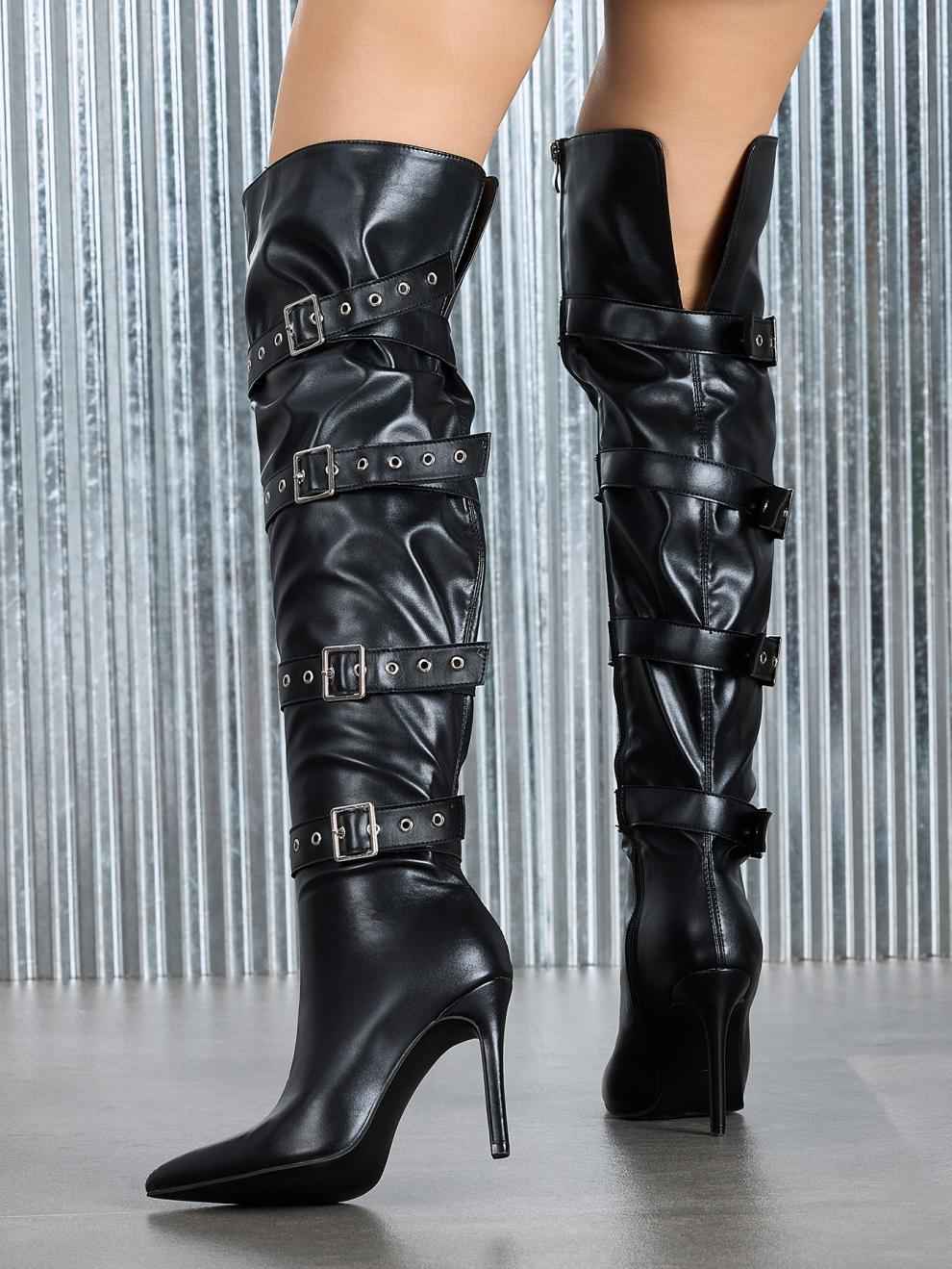 Knee High Boots for Women w Buckle