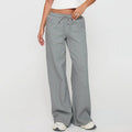 Women Wear Autumn Casual Loose Drawstring Tight Waist Solid Color Trousers
