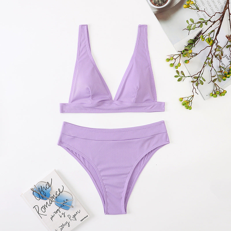 High Waist Bikini Swimsuit Sexy Split Bikini