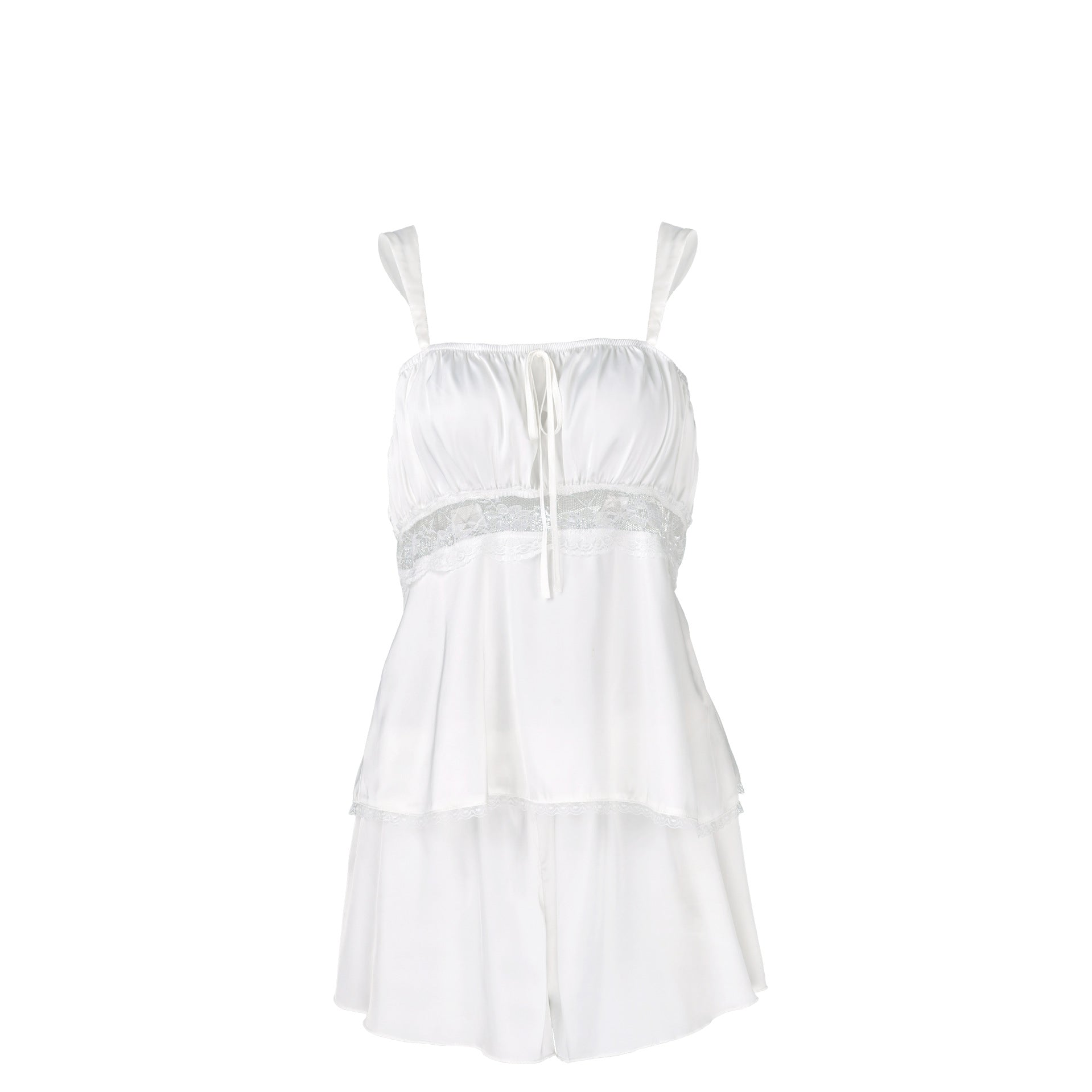 Summer Lace Strap Sleepwear Pajamas Two Piece Set
