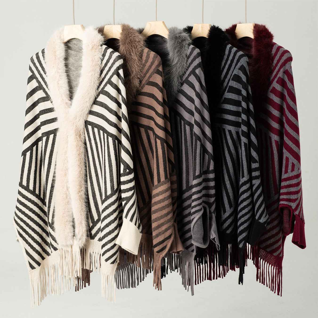 Striped Tassel Knitted Sweater for Women