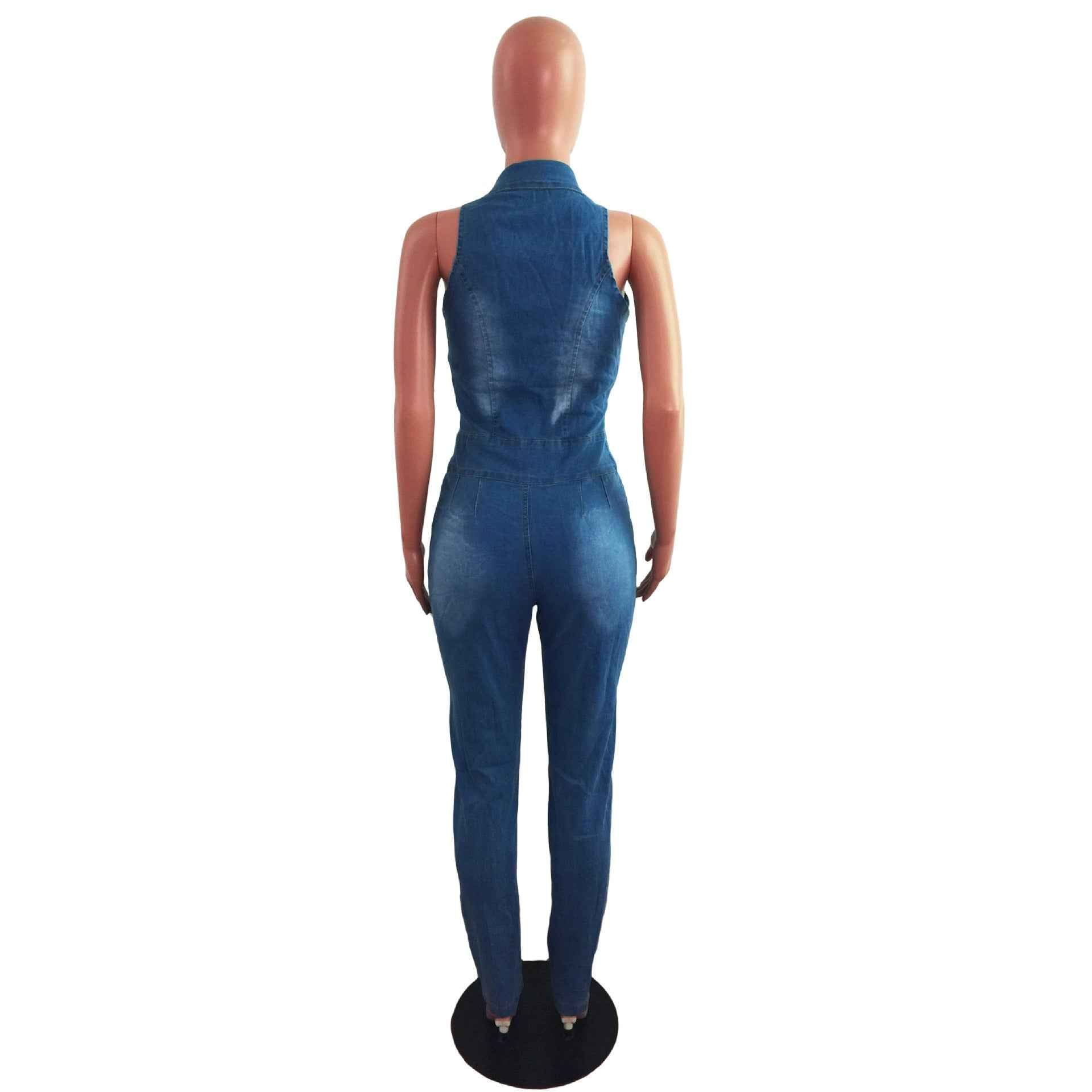 Denim Slim Fit Jumpsuit