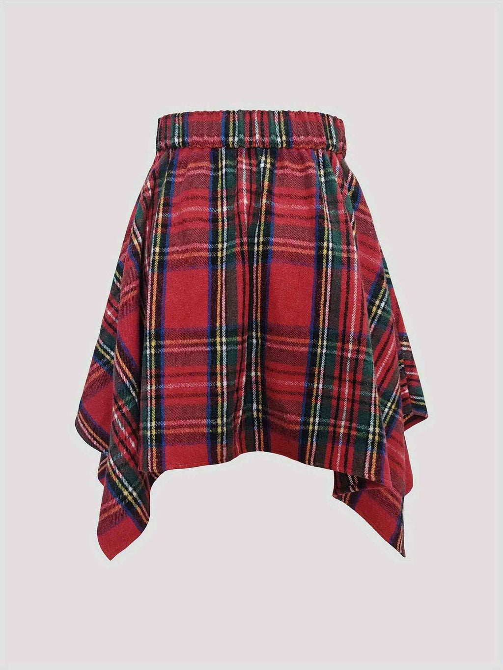 Asymmetric Hem Skirt Plaid Bow Bandage Mini Skirt
