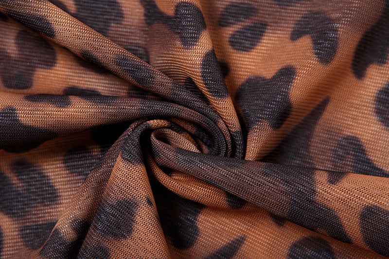Summer Style Women's Sexy Deep V Plunge Backless Halter Butt Lifting Leopard Print Romper