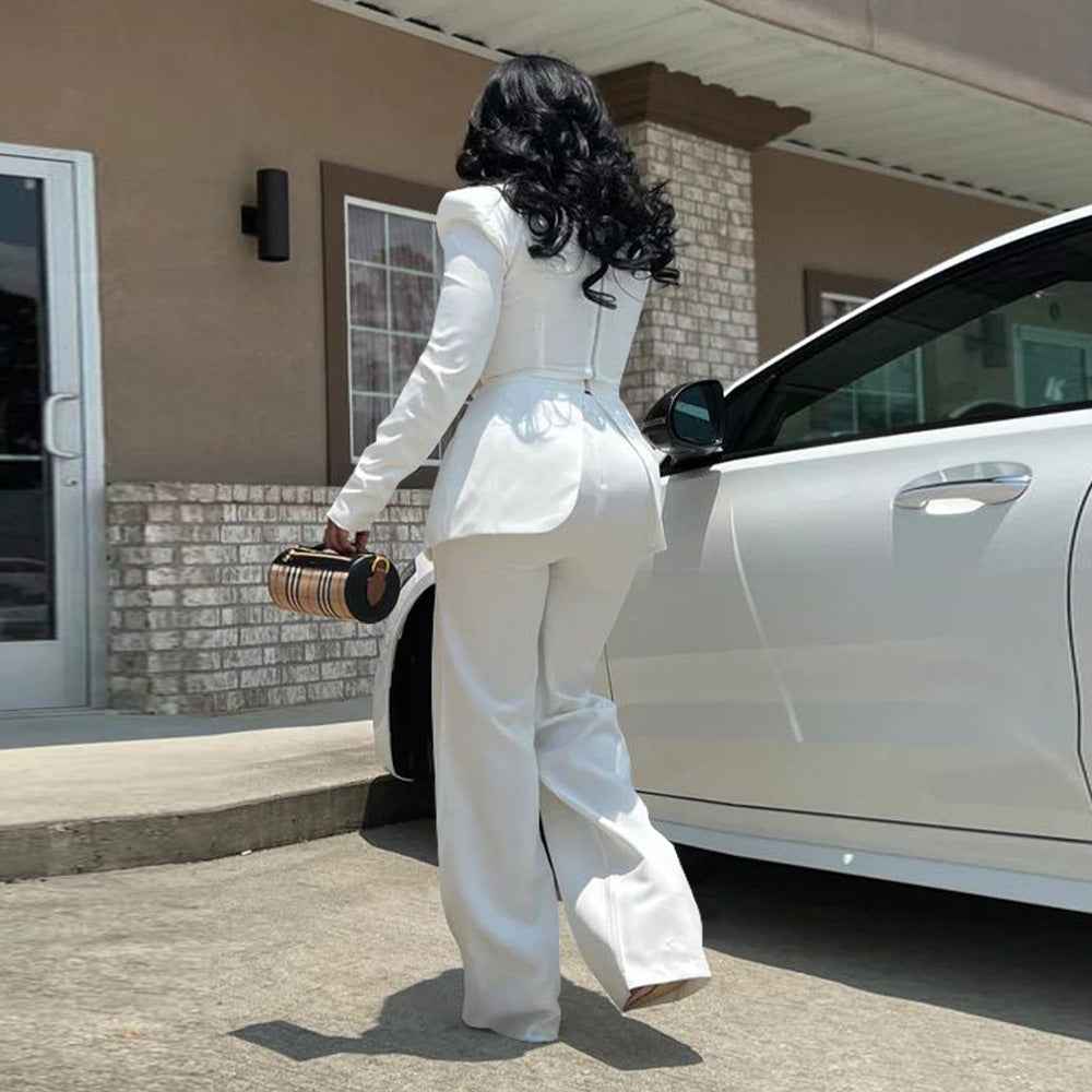 Sexy Waist Trimming Color Contrast Patchwork Jumpsuit