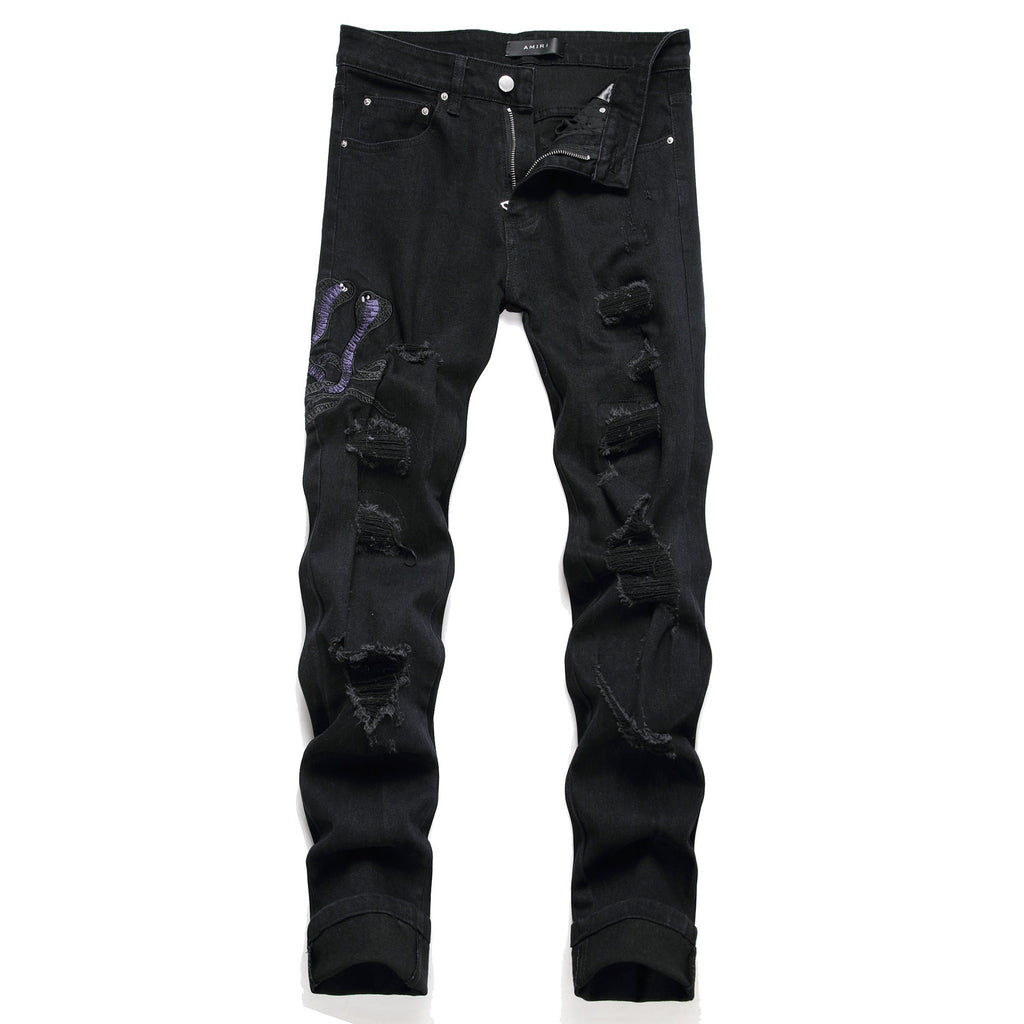 Men's Designer Style Fashion Pants Ripped Patches Many Variations and Style to Choose From