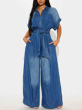 Summer Polo Collar Jumpsuit
