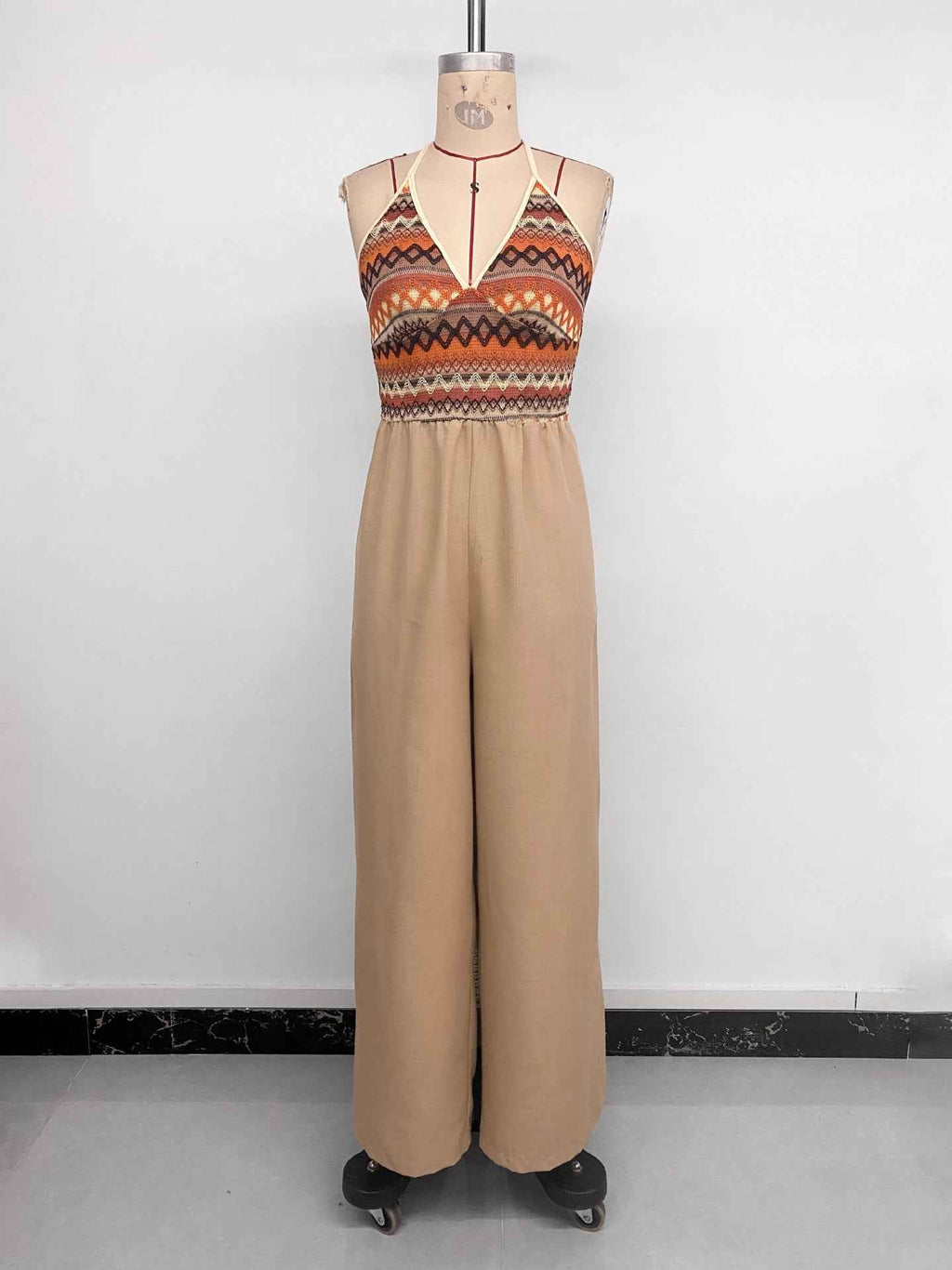 Retro Embroidery Stitched Jumpsuit
