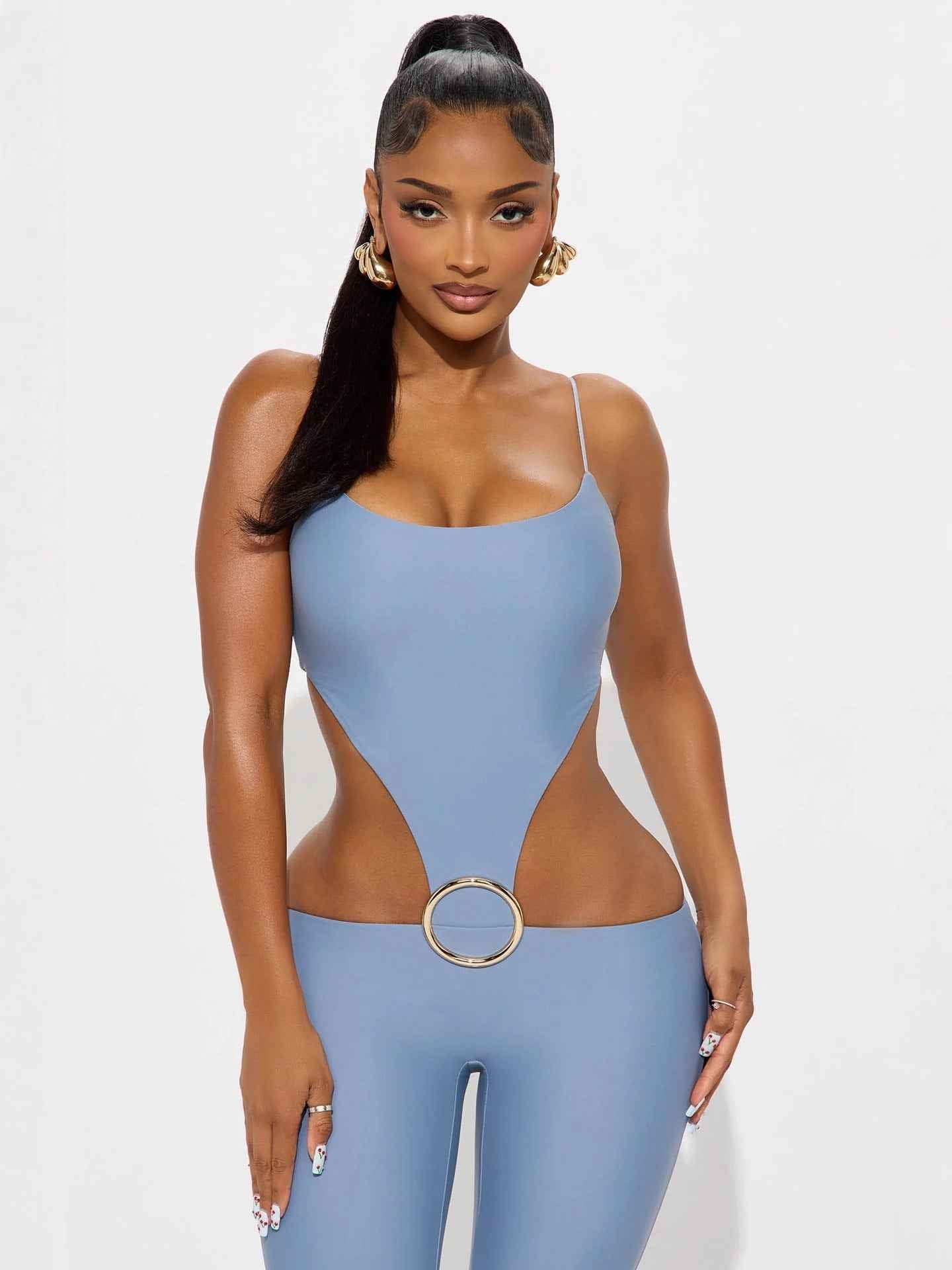 Sling Jumpsuit Cutout Waist