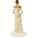 Slim Irregular Asymmetric Pleated Waist Tight Long Sleeve off Shoulder Elegant Dress for Women