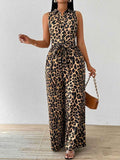 Women Leopard Print Jumpsuit
