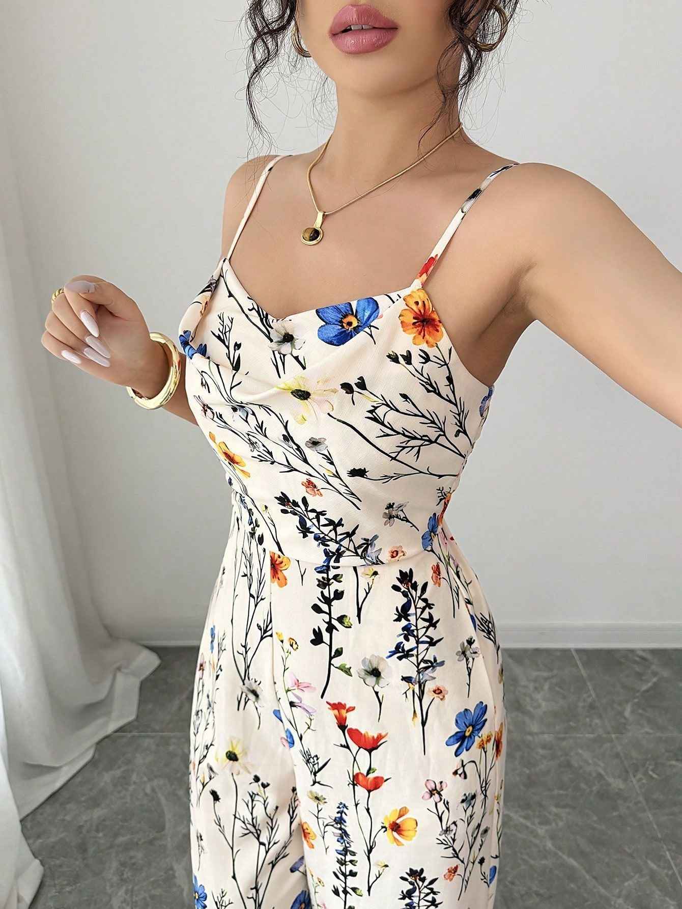 Sexy Floral Slim Fit Jumpsuit
