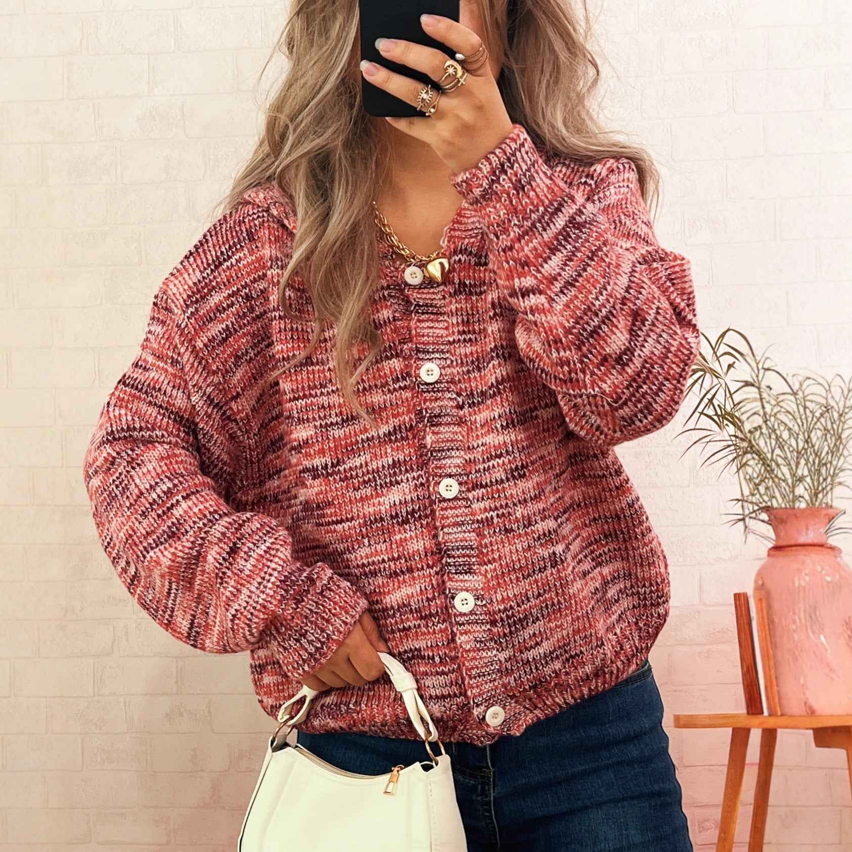Knitted Cardigan Casual Loose Single Breasted Women Sweater