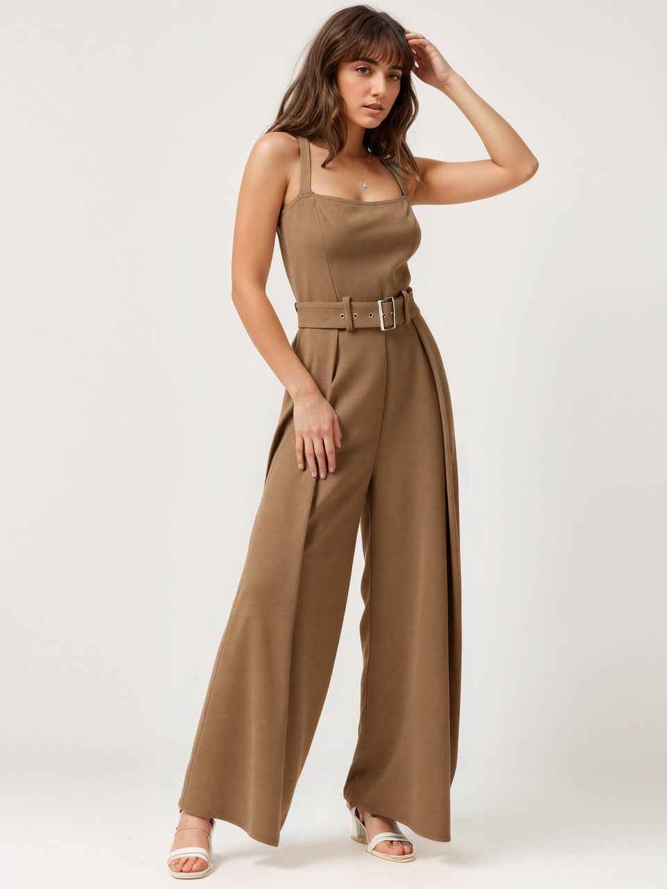 High End Simple Sleeveless Jumpsuit