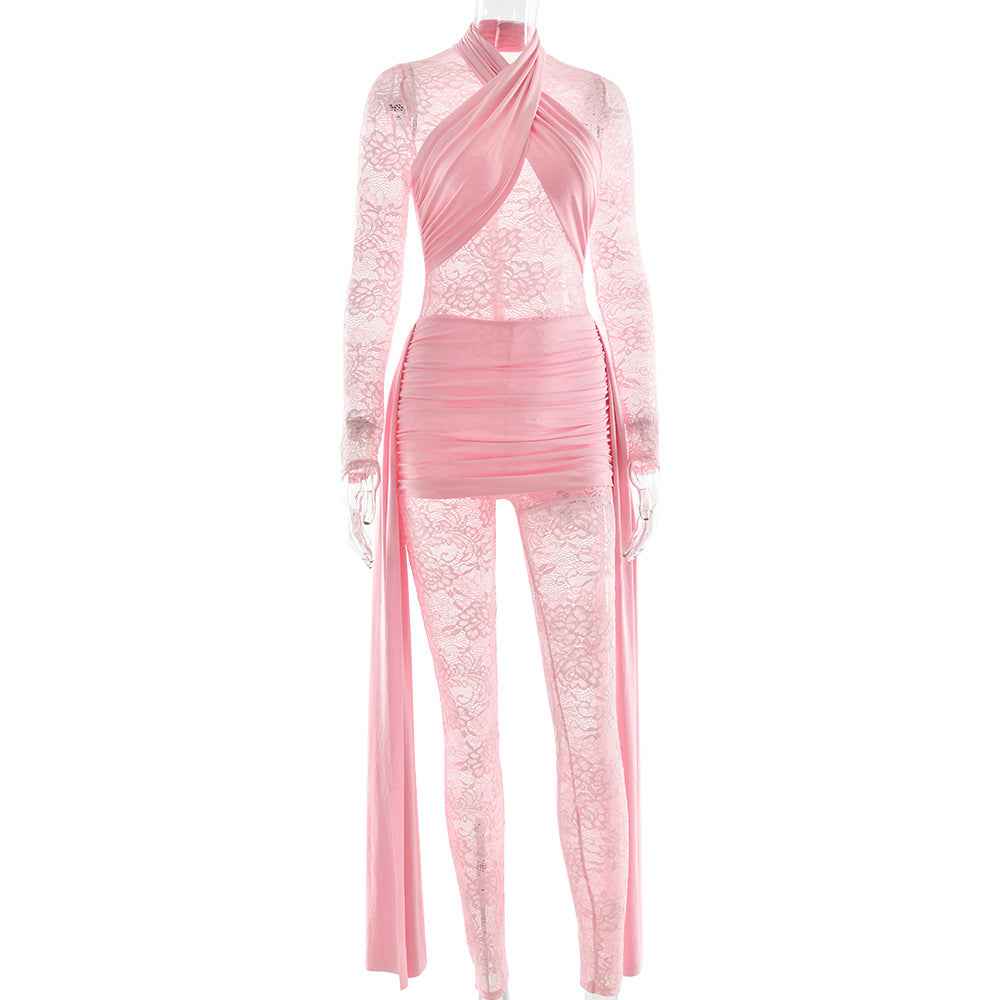 Jumpsuit Sexy Lace Strap Stitching