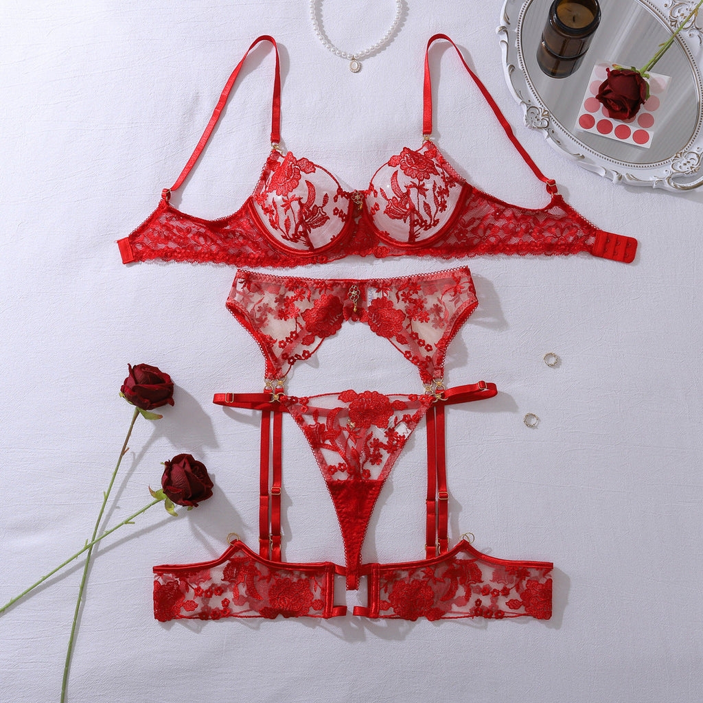 Rose Embroidered Lingerie
