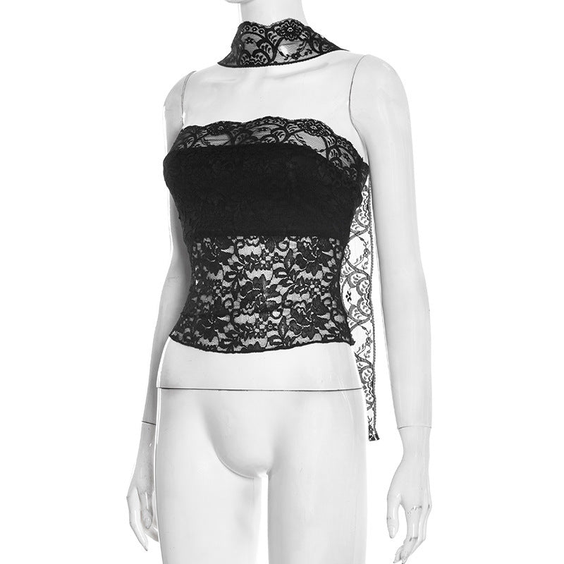 Lace See through Tube Top T-shirt