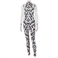 Women Striped Jumpsuit Backless