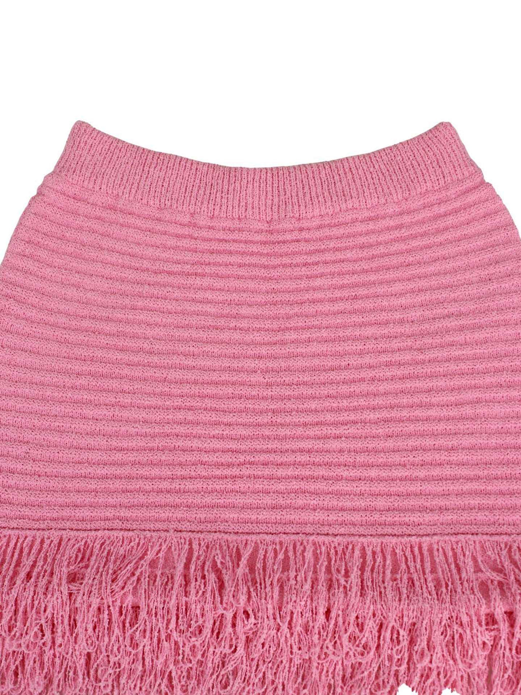 Fringe Sheath Skirt Two Piece Set