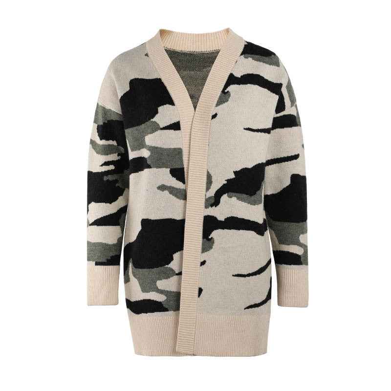 Camouflage Sweater Cardigan