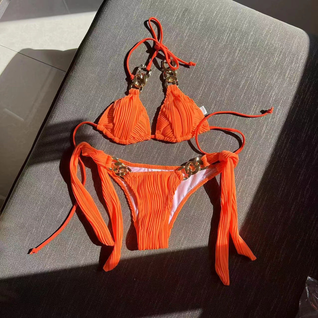 Sexy Split Swimsuit Chain Bikini Swimsuit Bikini