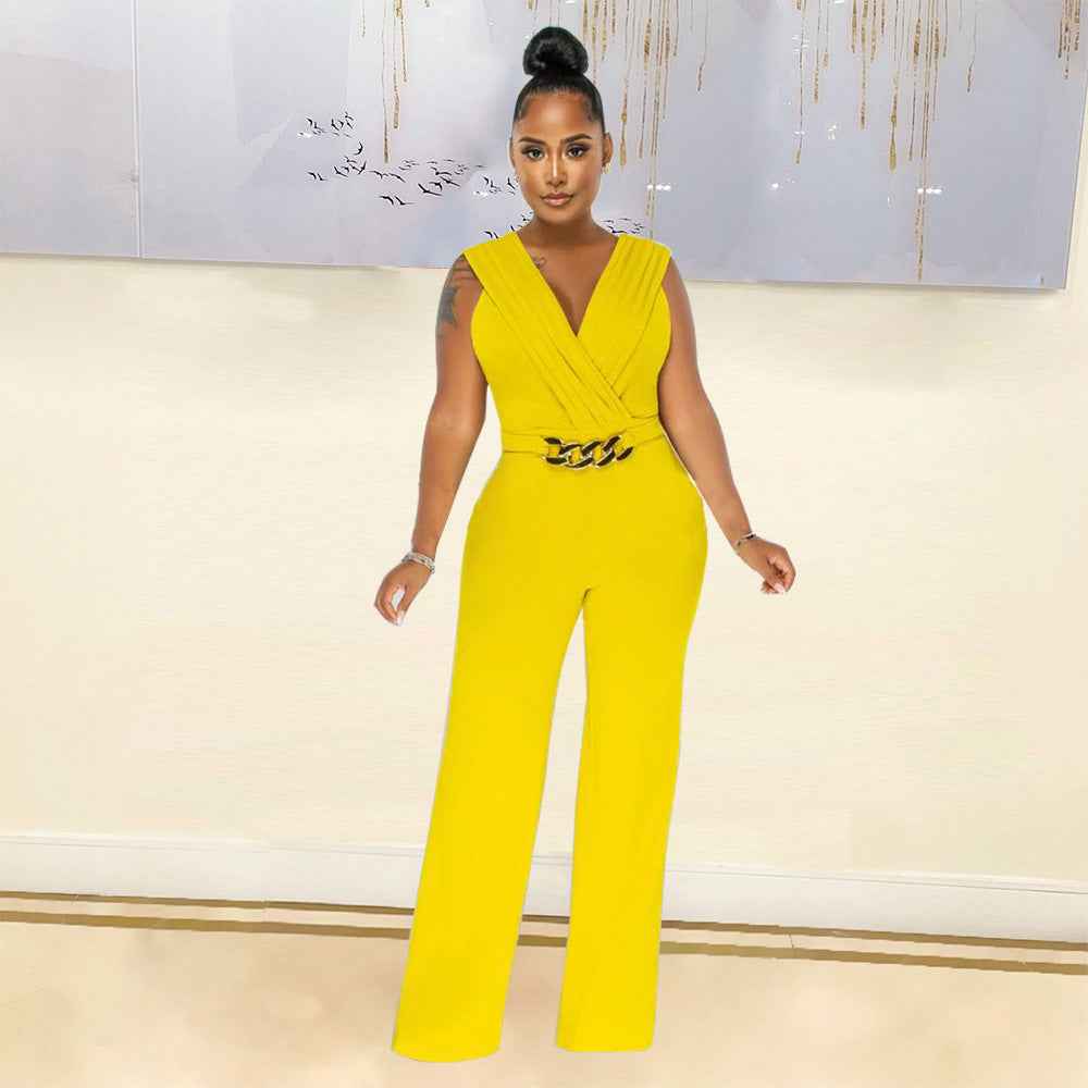 Slim Casual Sleeveless Jumpsuit