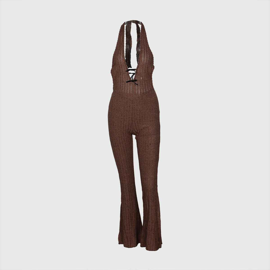 Backless Sexy Knit Jumpsuit