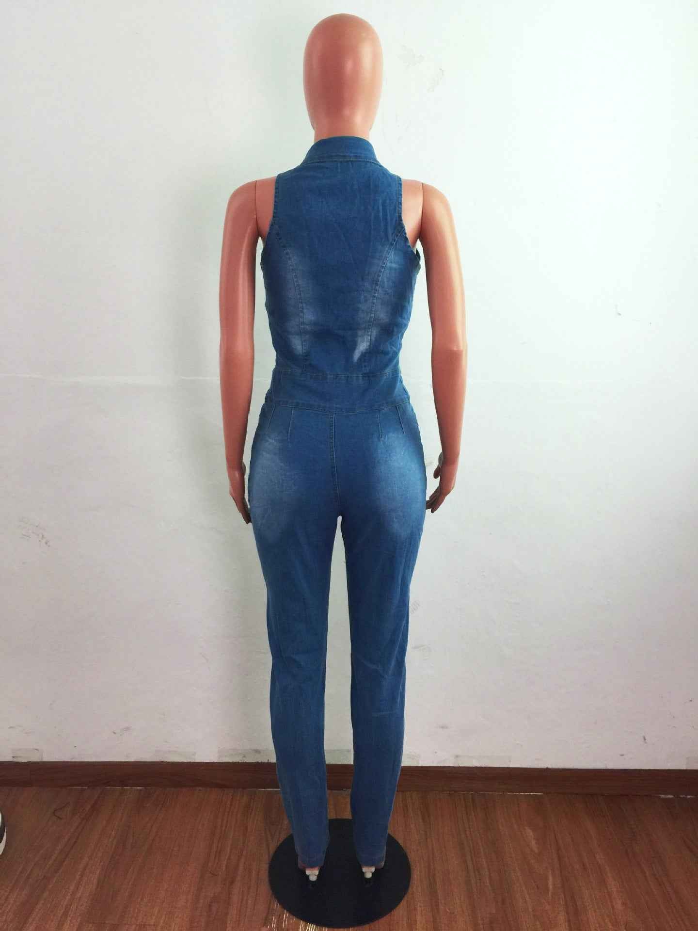Denim Slim Fit Jumpsuit