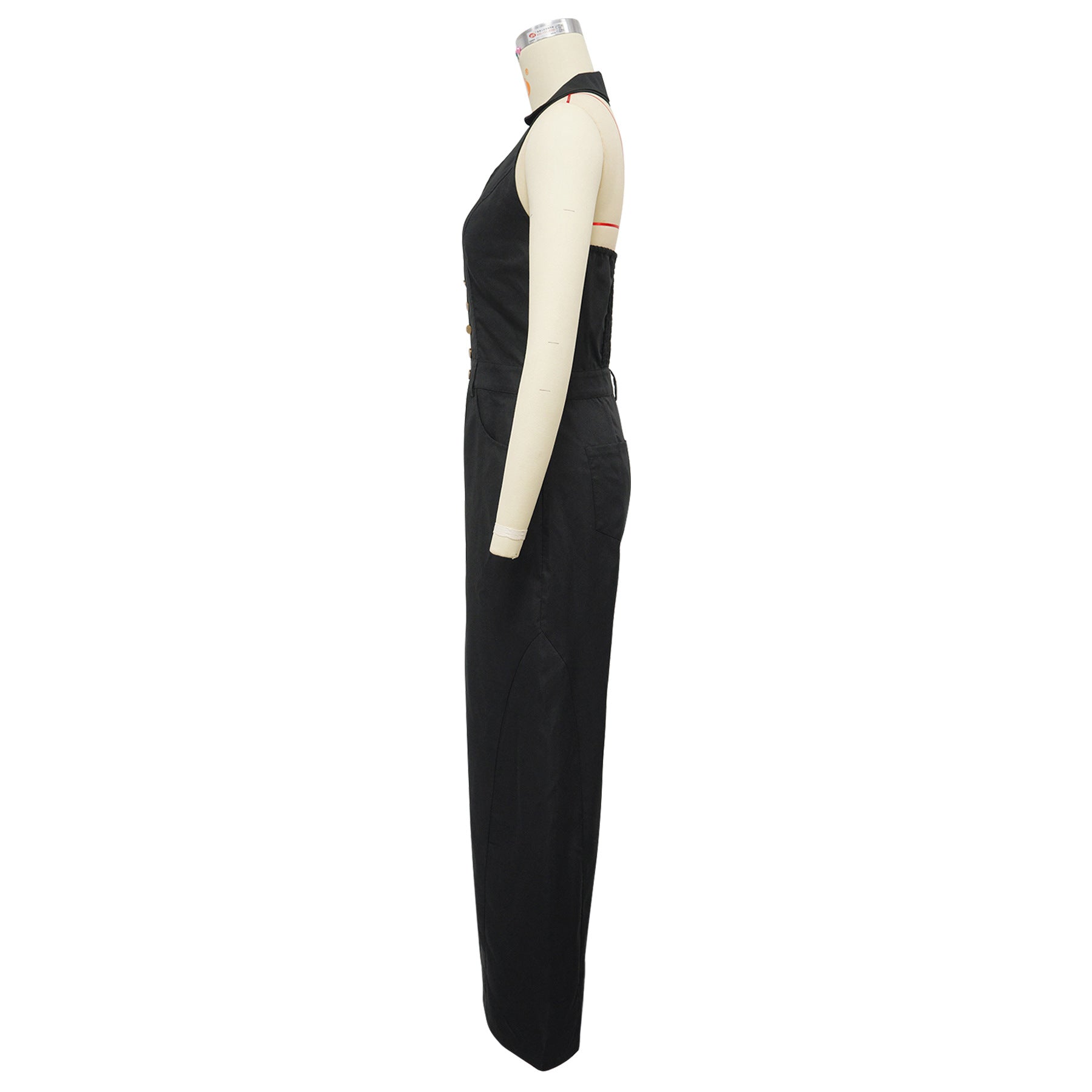 Sleeveless Backless Casual Jumpsuit w Pockets