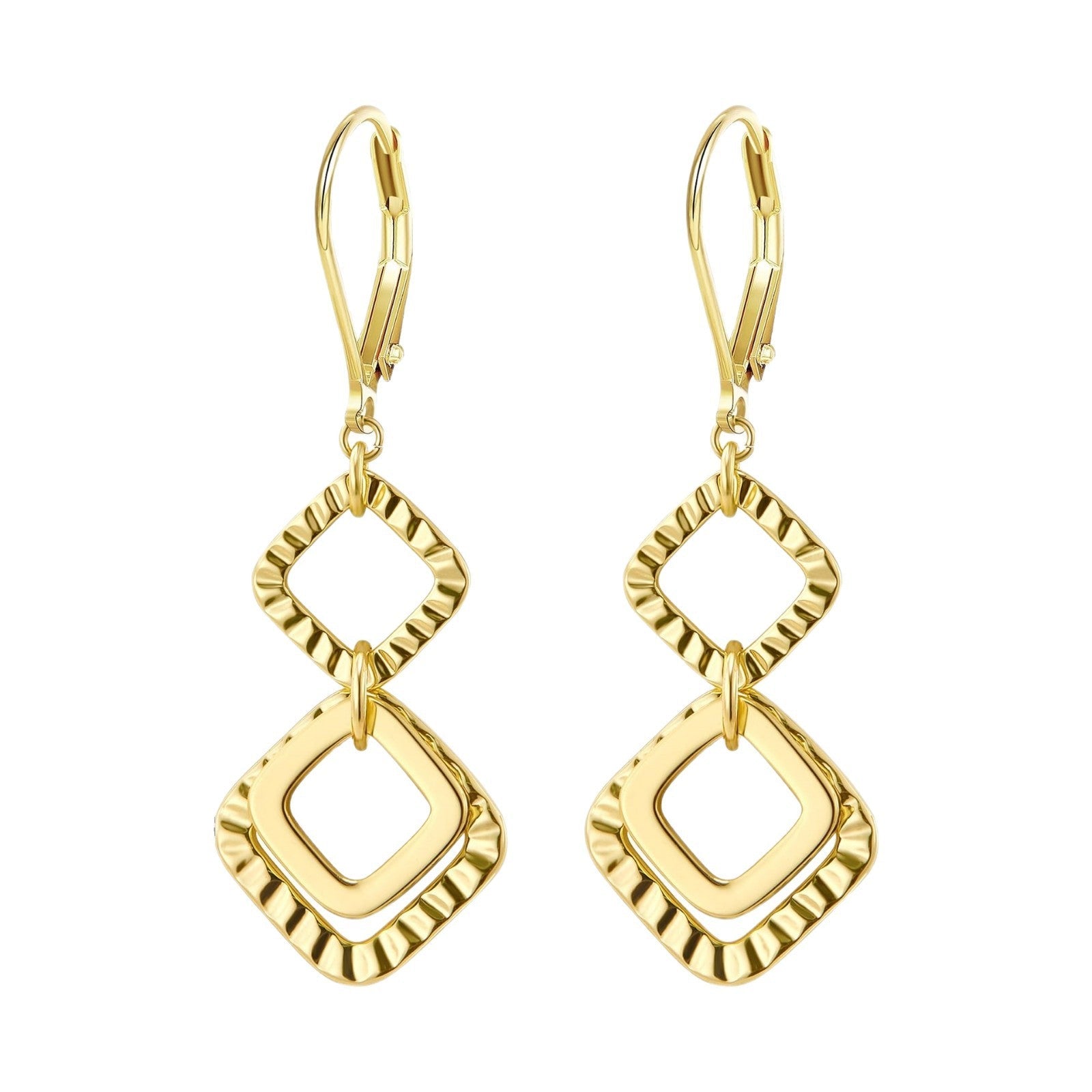 Brass real gold electroplating niche light luxury karst pleated earrings women's earrings