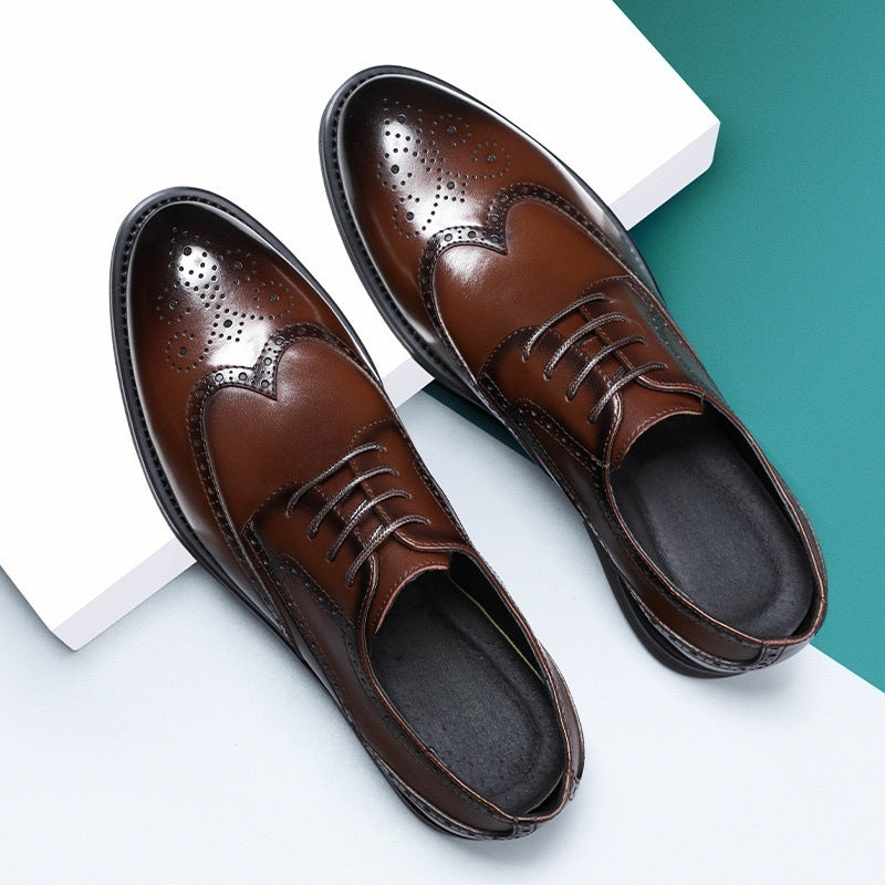 Fashion New Brogue Leather Shoes Men's