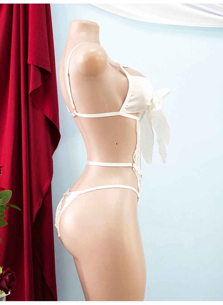 Cutout Bow Lace Teddy — Dark Intimates