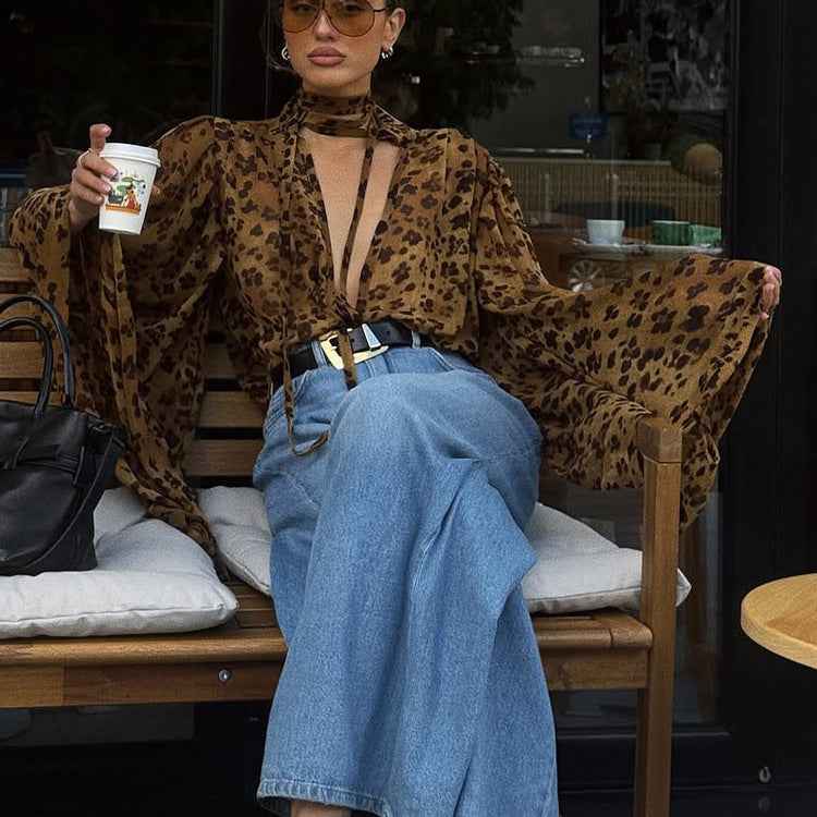 Leopard Print Design Blouse