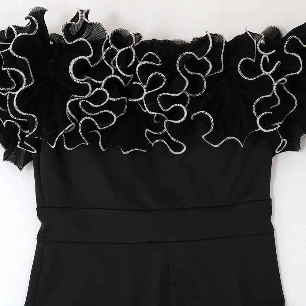 Popular Sexy Tight Flounce Jumpsuit