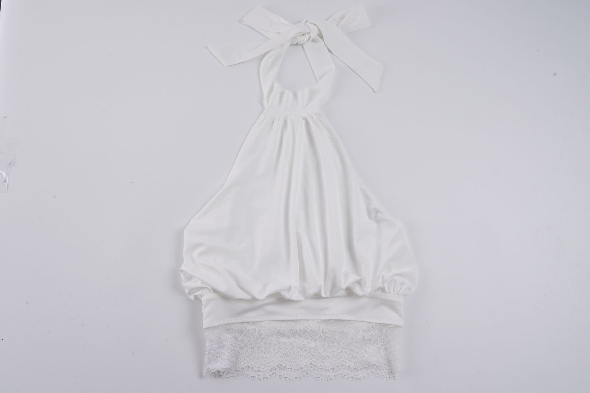 Halter Spaghetti Strap Backless Lace Blouse