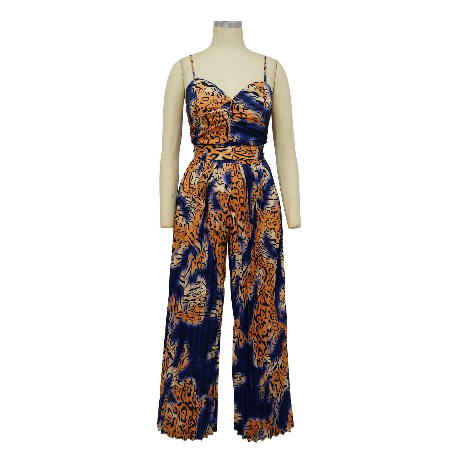 Floral Print Sling Pleated Jumpsuit