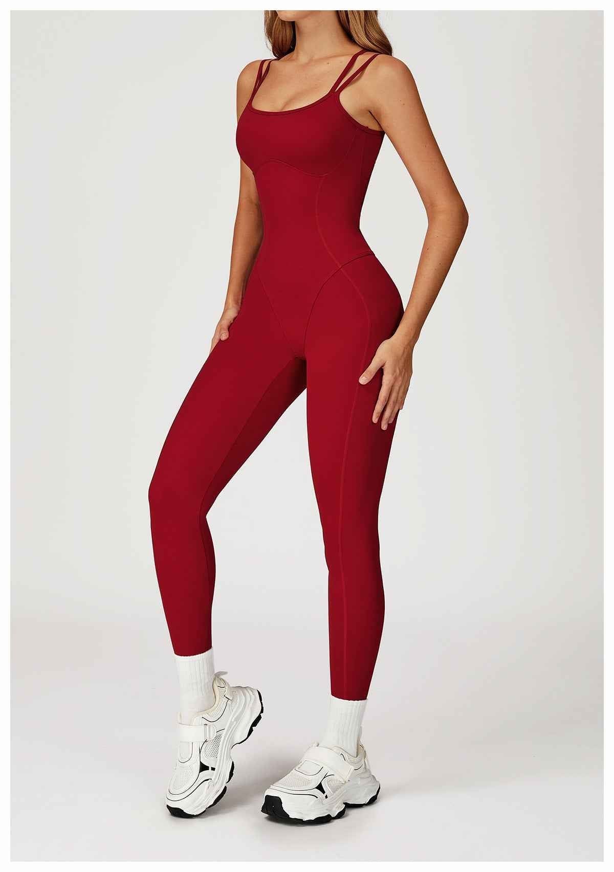 Nude Feel Jumpsuit Cross Back One Piece Slim Fit Yoga Wear