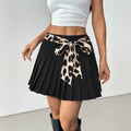 Leopard Print Women's Pleated Skirt