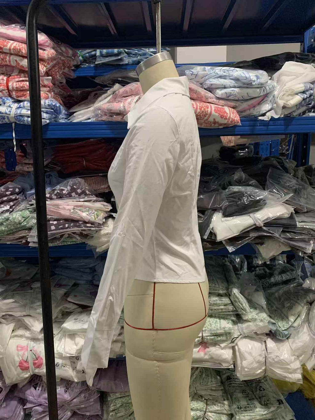 Solid Color Slim Fit Blouse