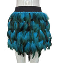 Contrast Color Elastic Waist Feather Skirt