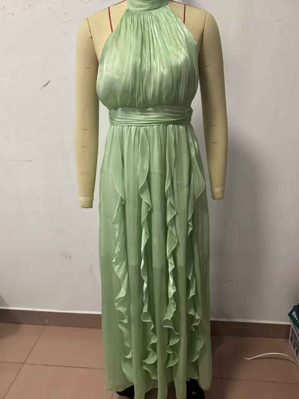 Spring Summer Lotus Leaf Dress Casual Holiday Dress Women Boho Style